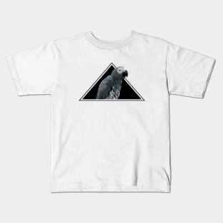 80s Retro African Grey Parrot Kids T-Shirt